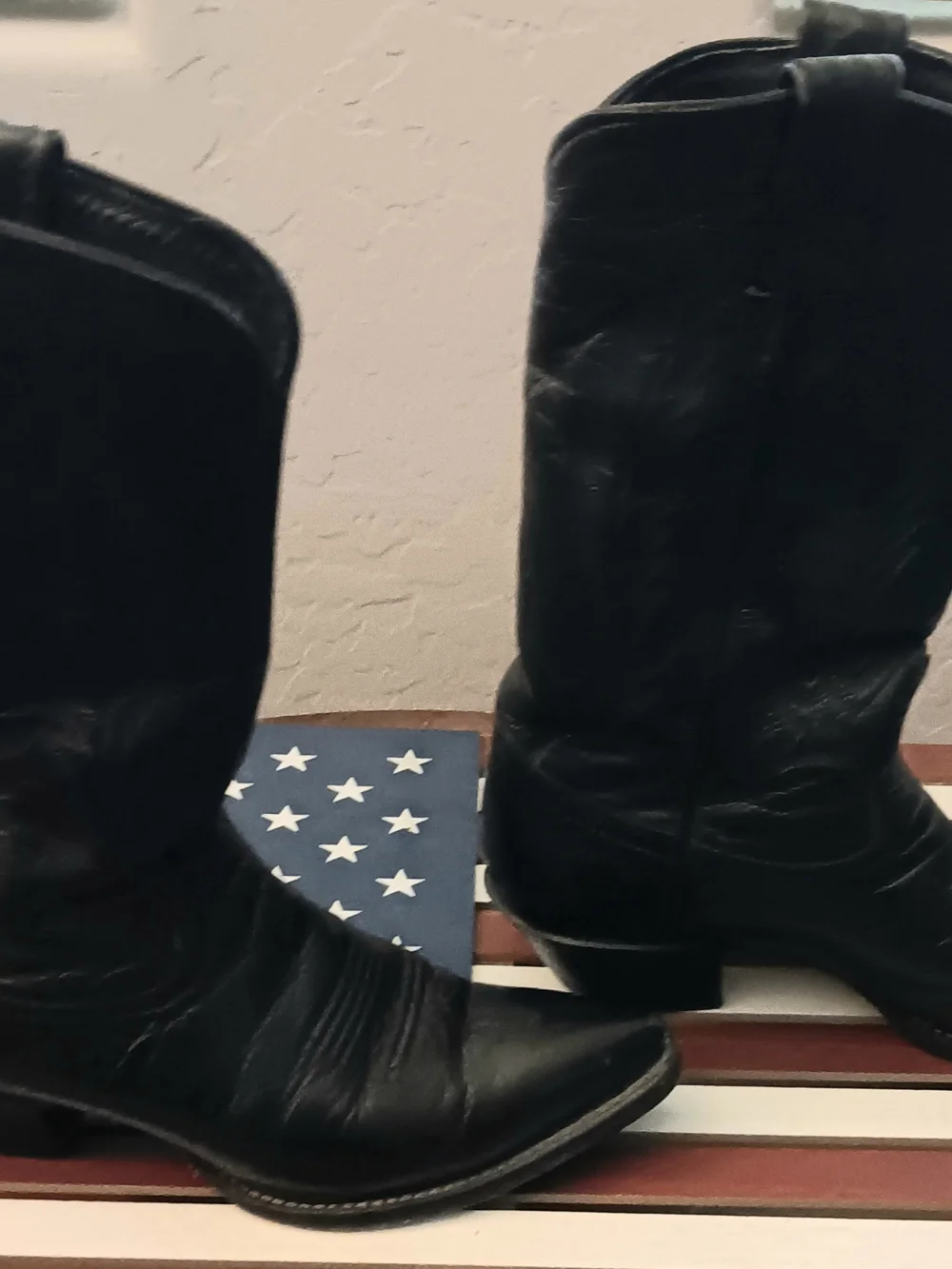 Tony Lama Black Leather Cowgirl Heeled Boots - Picture 4 of 7